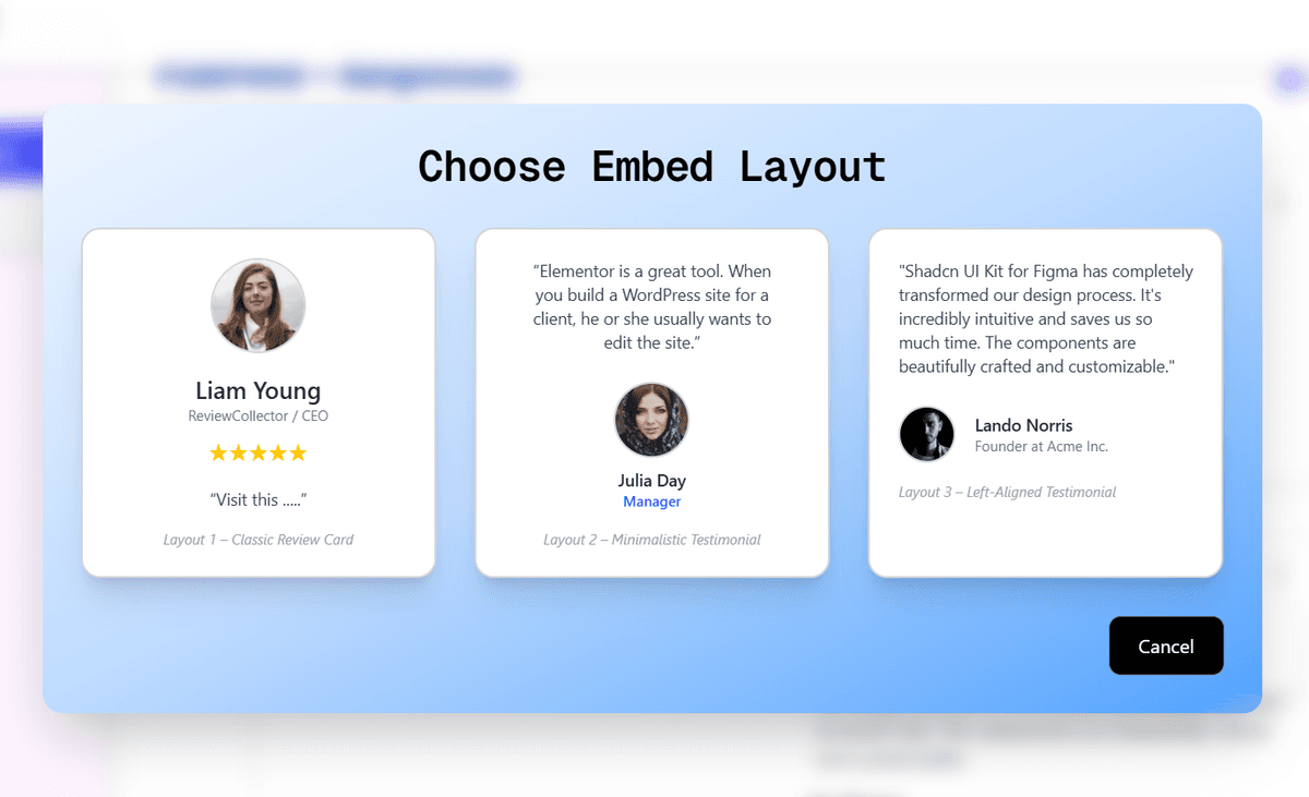 Layouts to showcase your testimonials